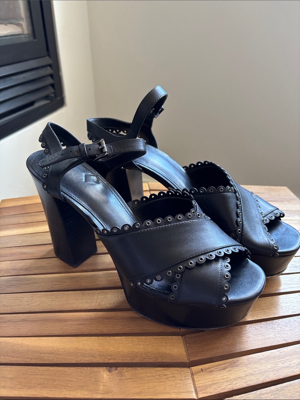 Michael Kors Women’s Black Stud Detail Platform Sandals